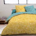 Bedset and quiltcoverset « GIRASOL » blanket, Bath- and floorcarpets, Terry towels, coverlet, dish cloth, beachbag, quelt cover, apron